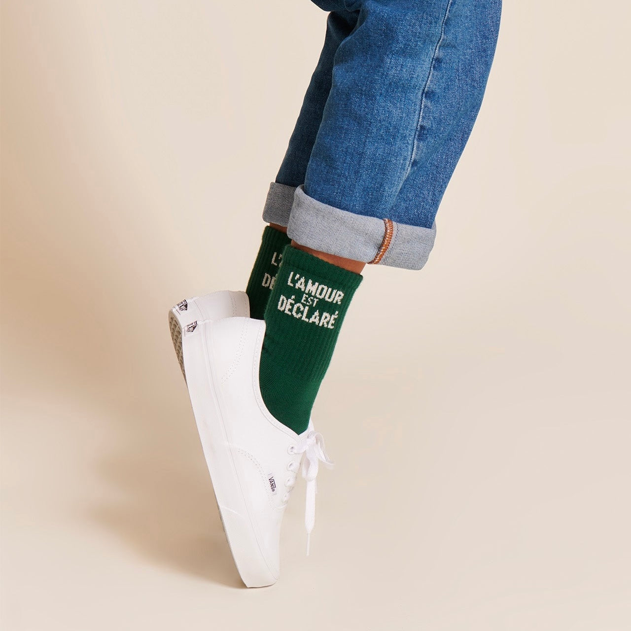 Chaussettes L’amour est déclaré vert nuit T36-41