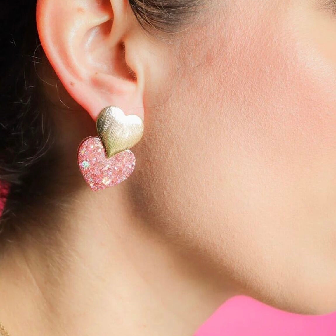 Boucles d’oreilles Caroline Coeur Peach