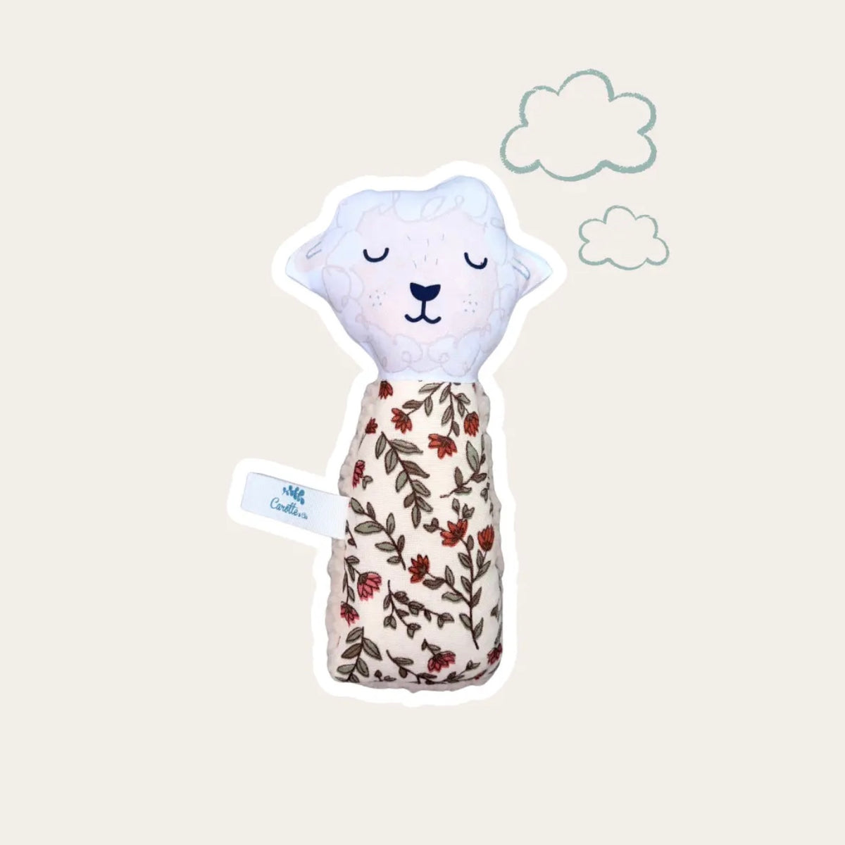 Hochet Mouton teddy fleuri