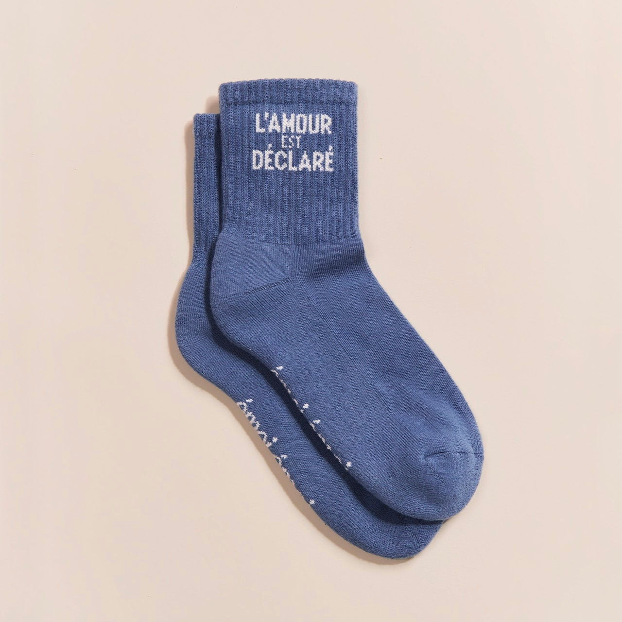 Chaussettes L’amour est déclaré bleu lac T42-46