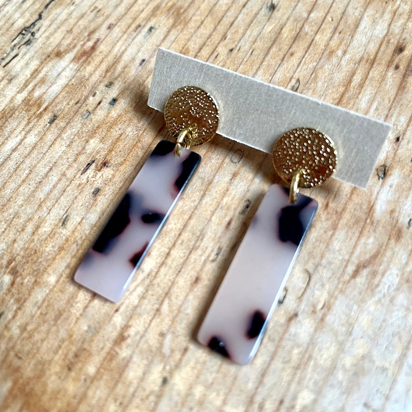 Boucles d’oreilles Charlie beige léopard
