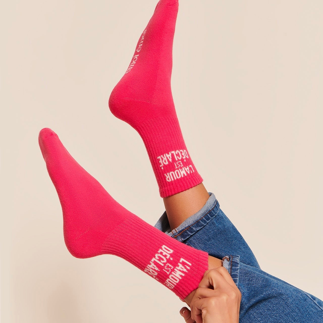Chaussettes L’amour est déclaré rose T36-41