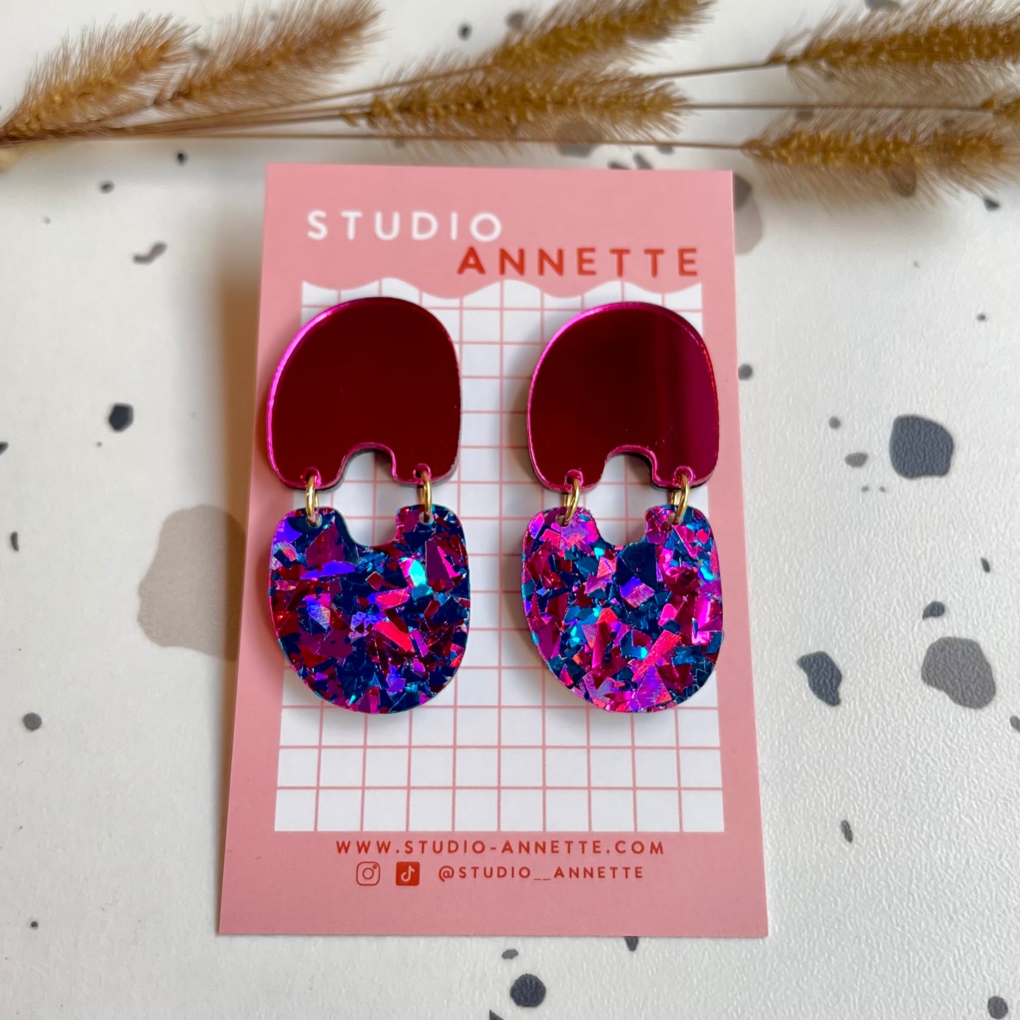 Boucles d’oreilles Colette magenta