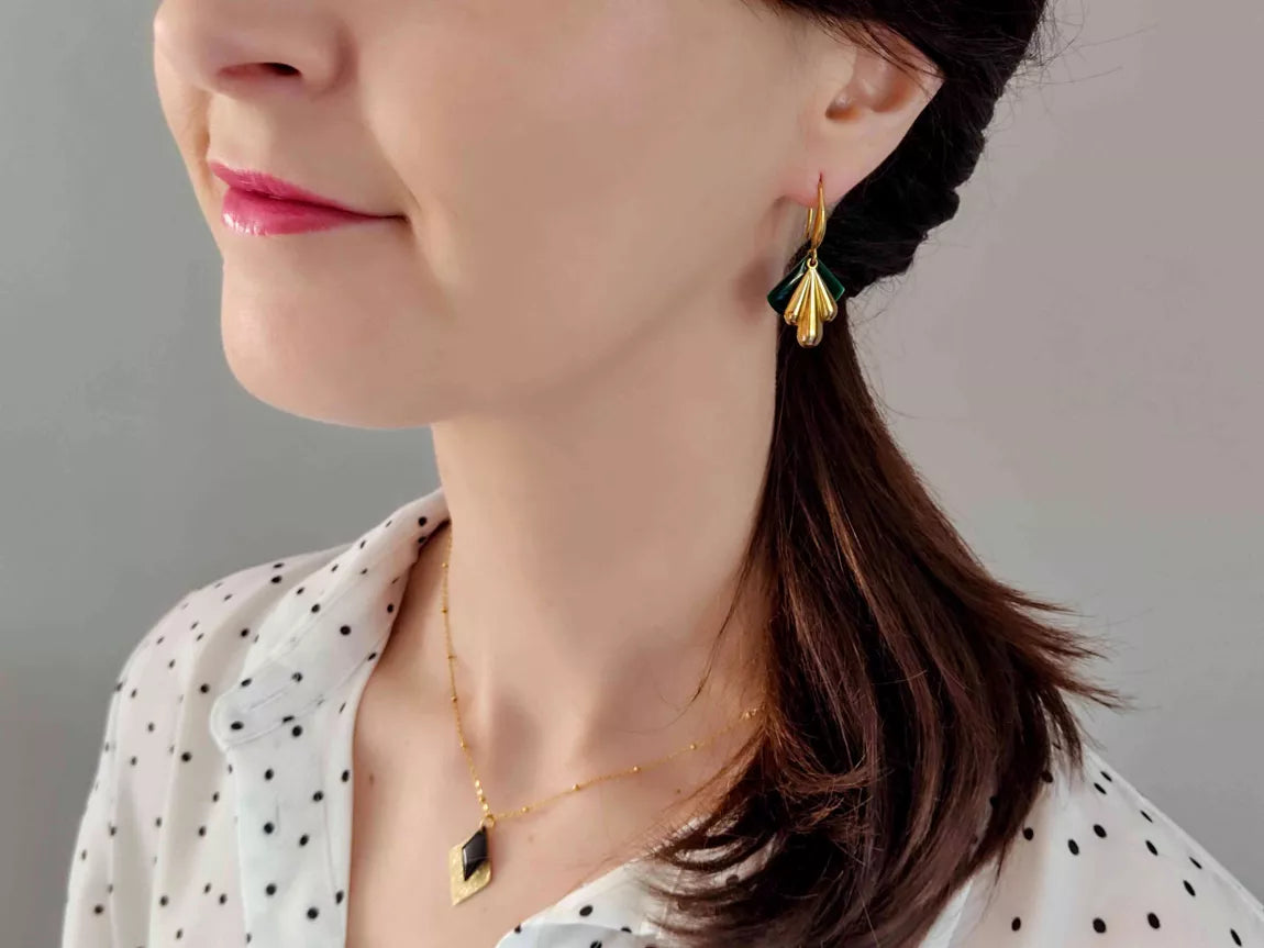 Boucles d’oreilles l’harmonieuse vert