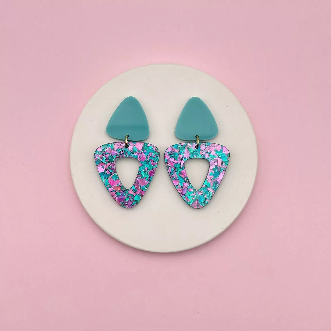 Boucles d’oreilles Gisèle vert paillettes