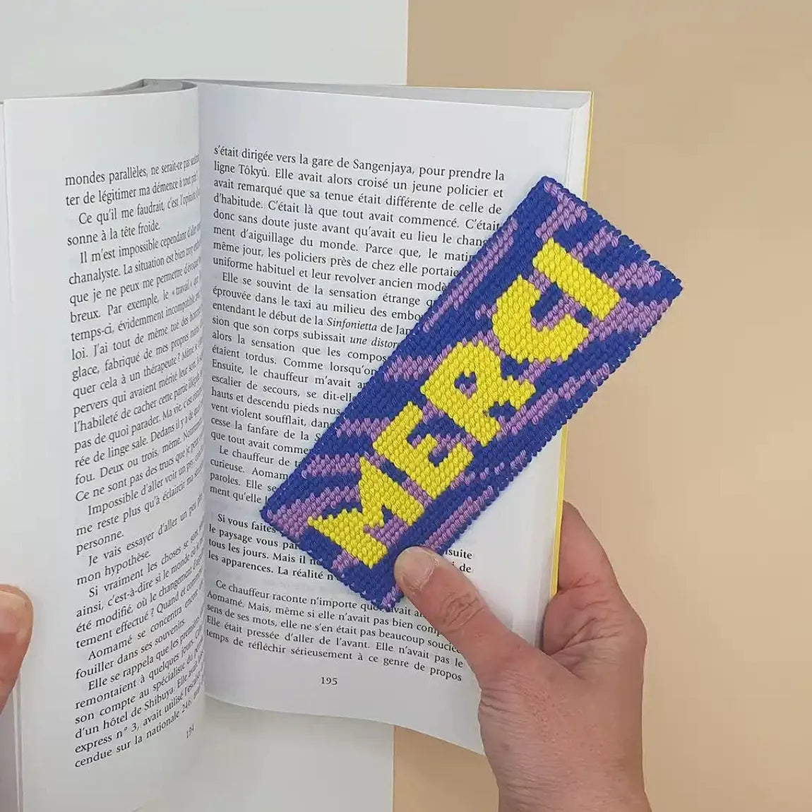 Kit de canevas marque-pages Merci