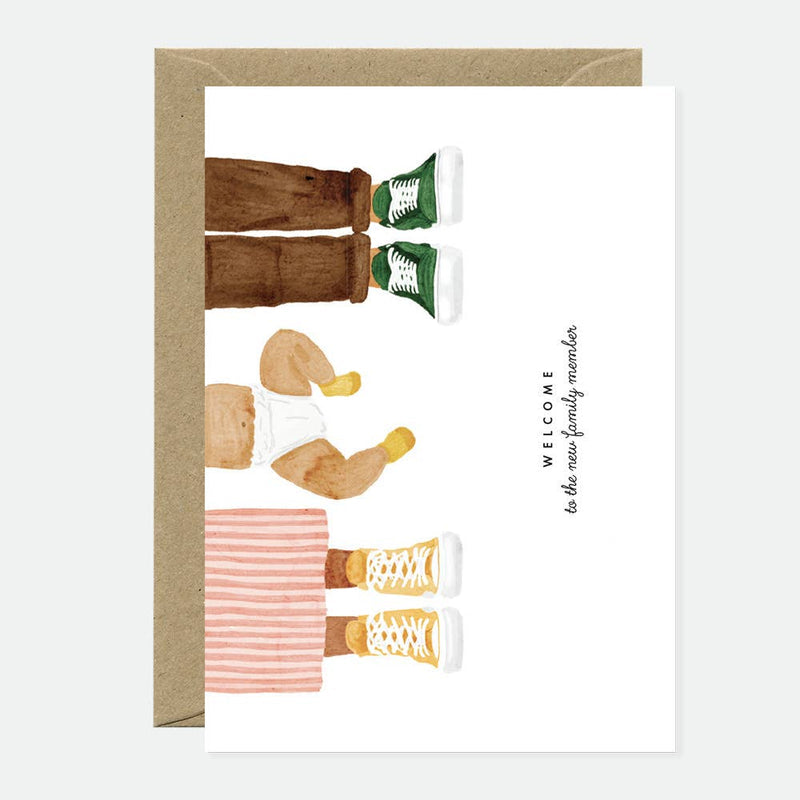 Carte double avec enveloppe - Welcom family member