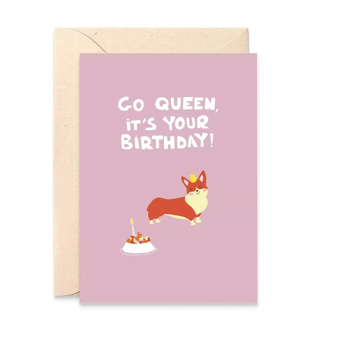 Carte double avec enveloppe - Go queen