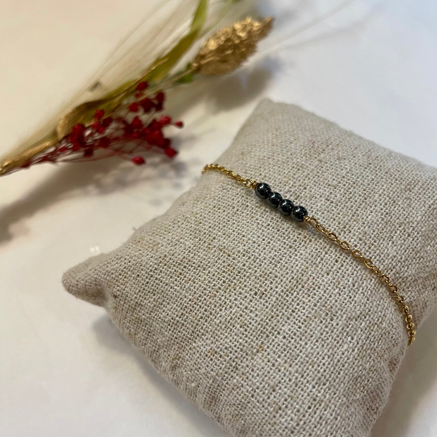 Bracelet Camille avec pierres semi-précieuses (au choix)