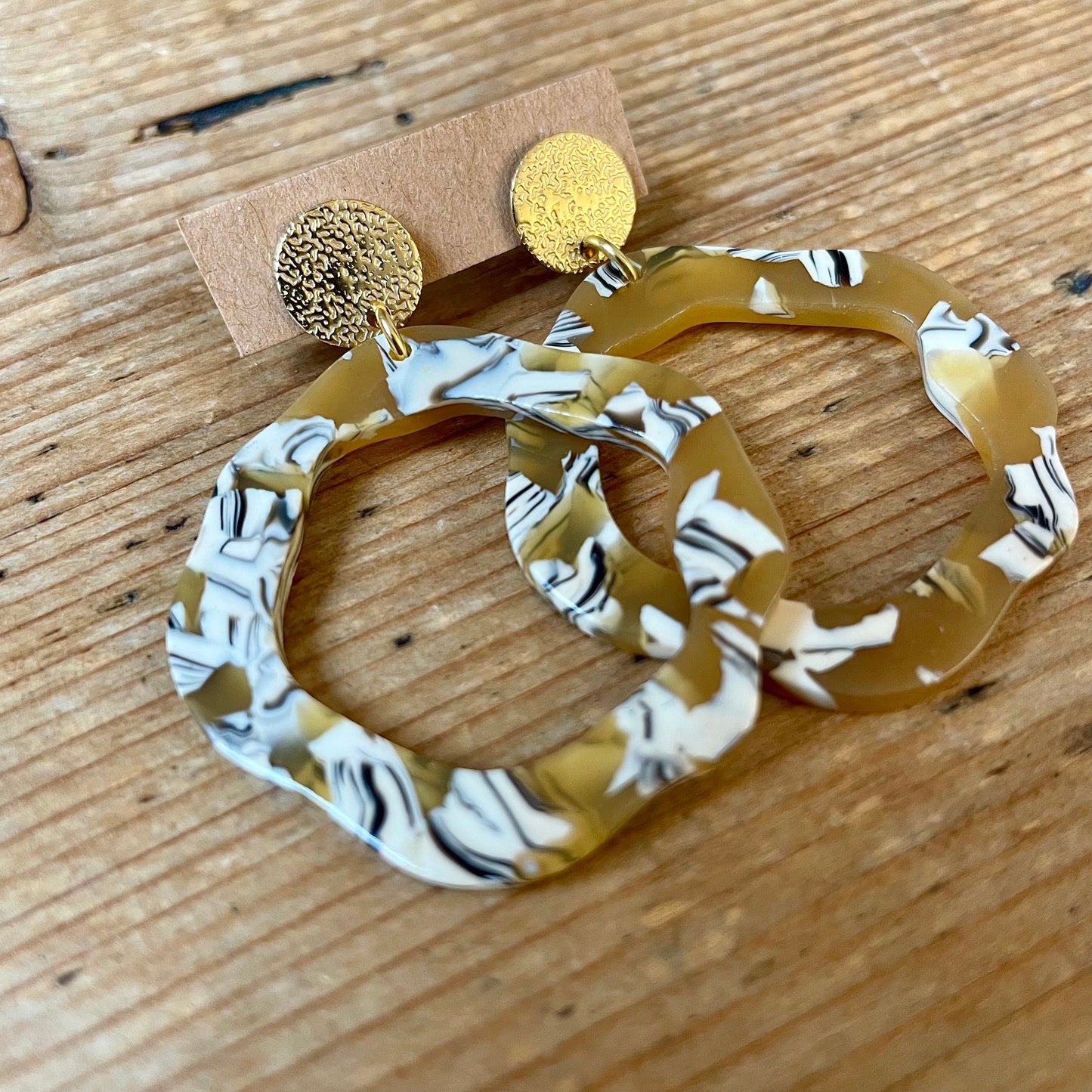 Boucles d’oreilles Adèle léo moutarde