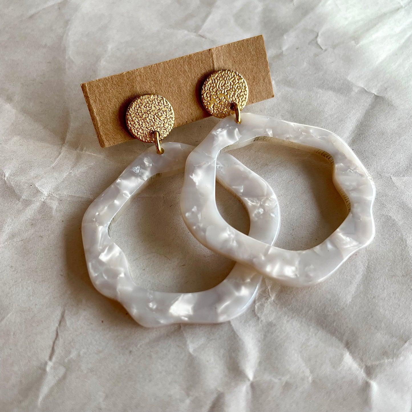 Boucles d’oreilles Adèle blanc