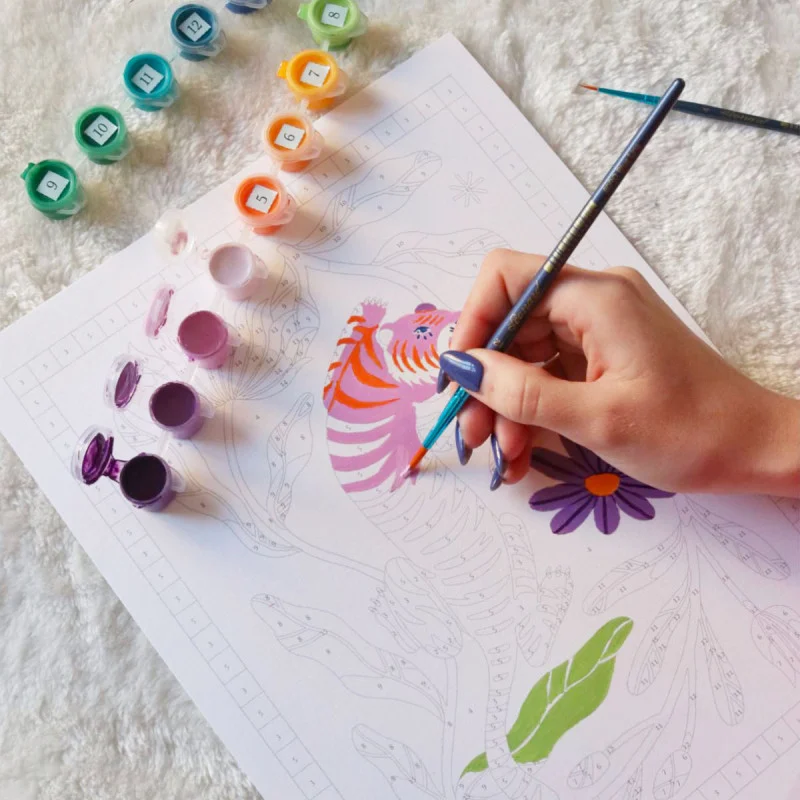Kit de peinture Tigre fleuri