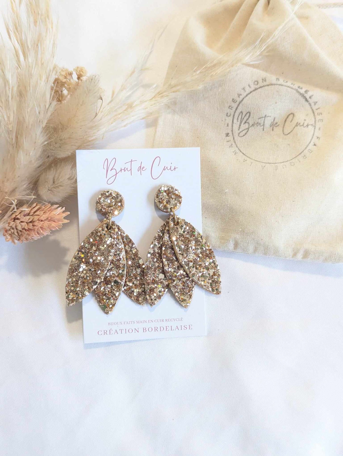 Boucles d'oreilles Glitter dorées