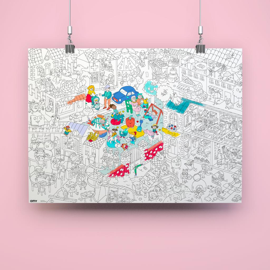 Poster à colorier Kids life