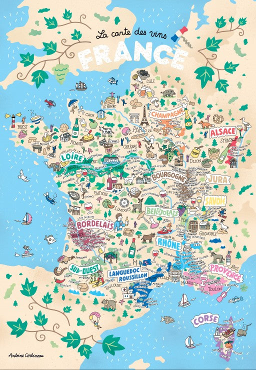 Puzzle Carte des vins de France 1000 pièces