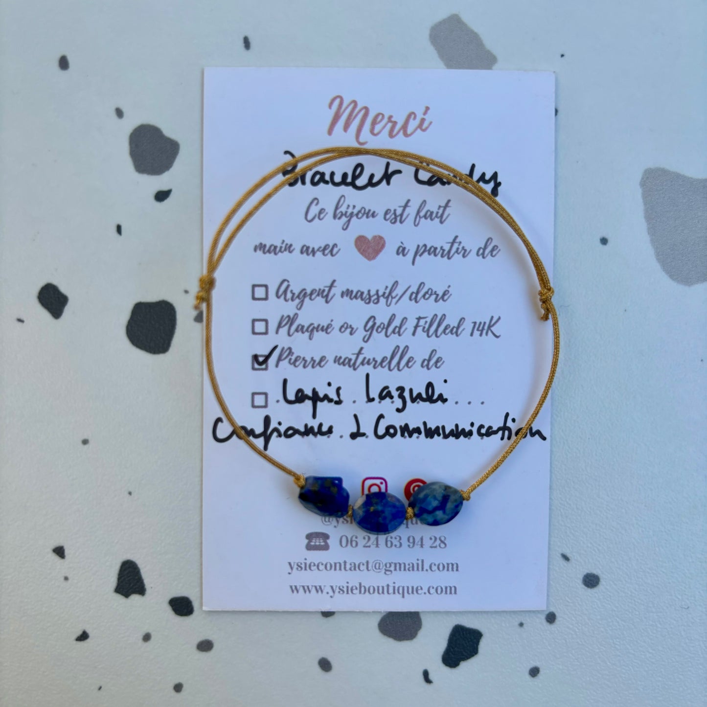 Bracelet doré Candy avec pierres semi-précieuses