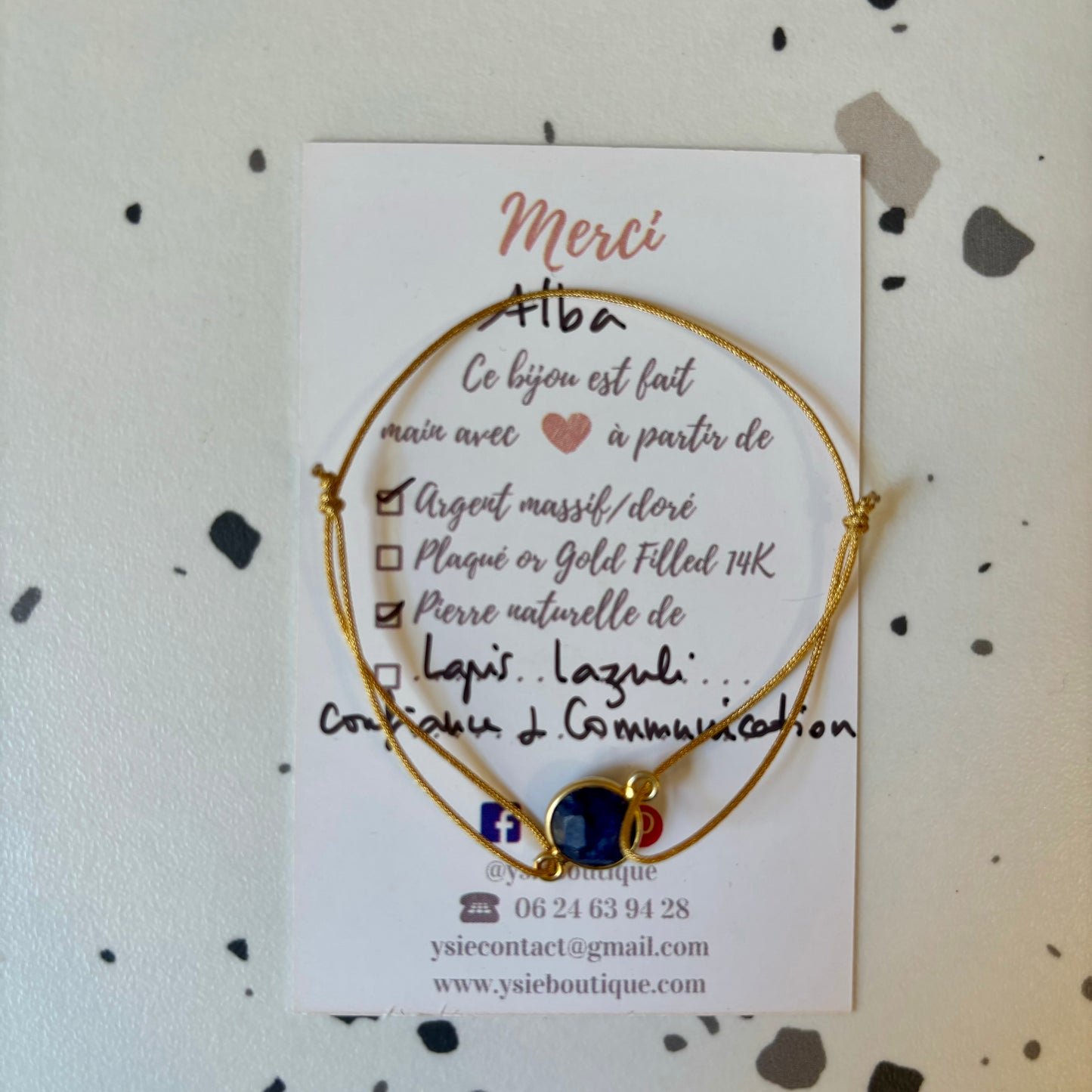 Bracelet Alba doré avec pierres semi-précieuses