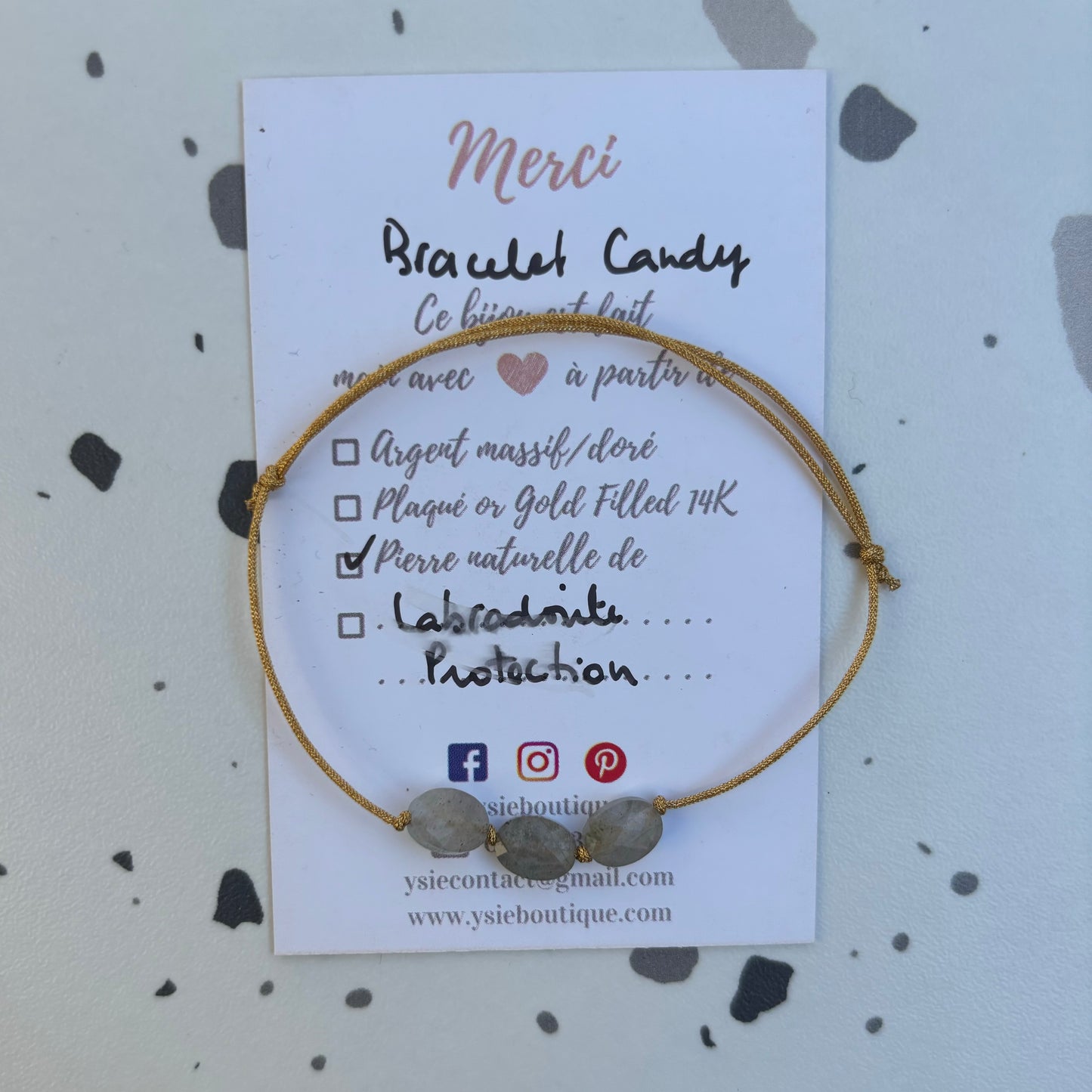 Bracelet doré Candy avec pierres semi-précieuses