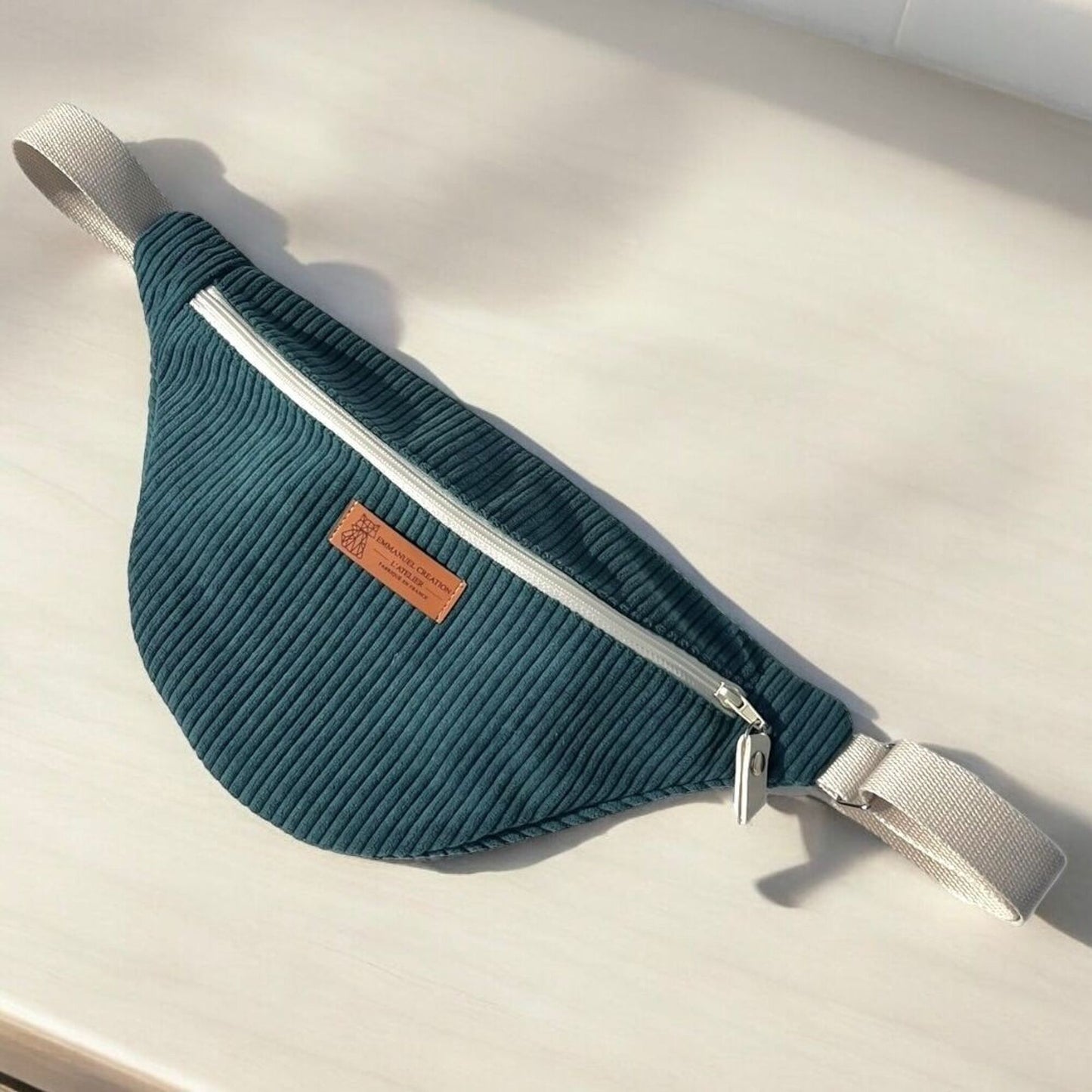 Sac banane - Velours Pétrole