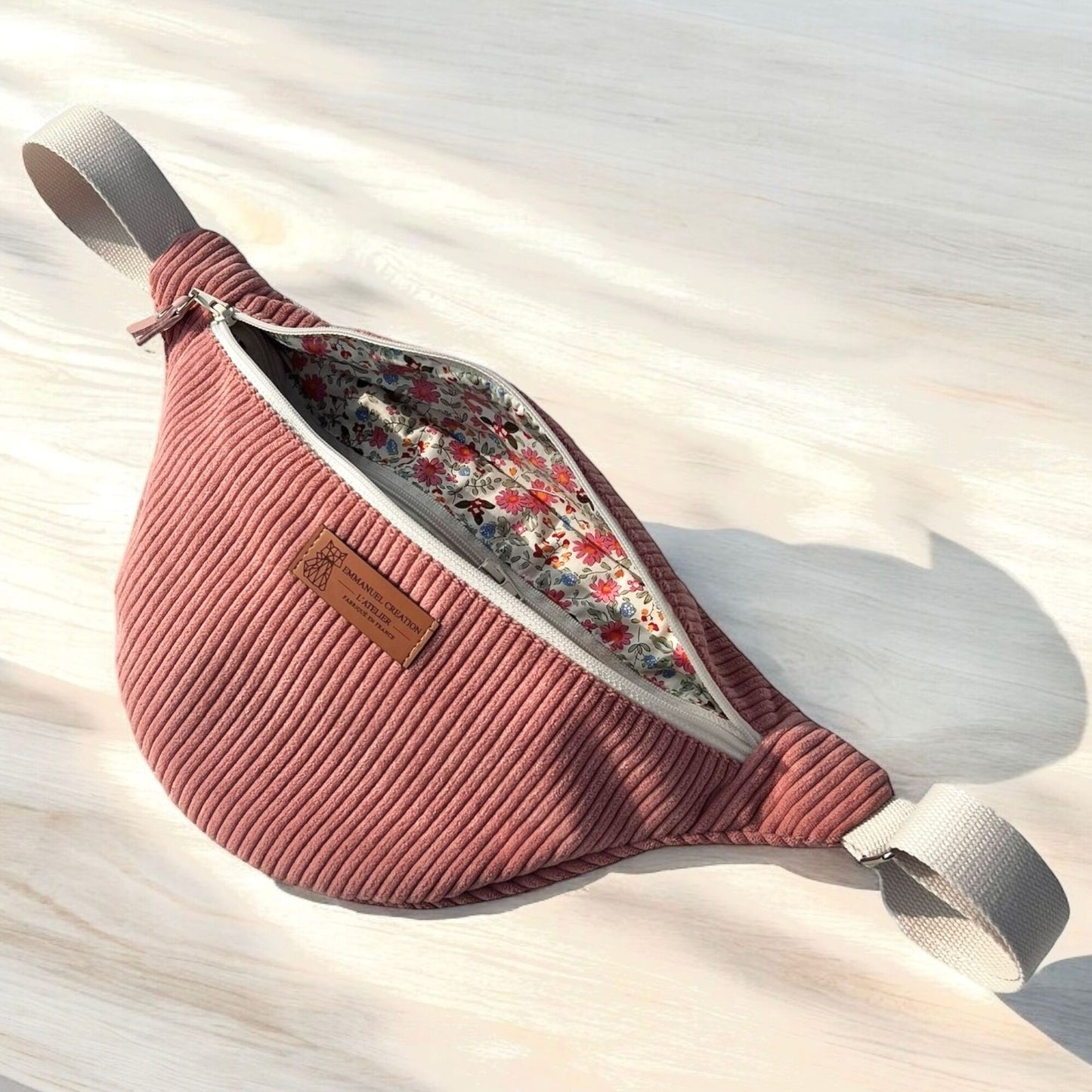 Sac banane - Velours Rose