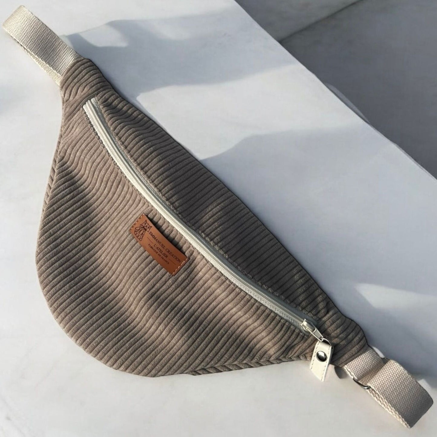 Sac banane - Velours Taupe