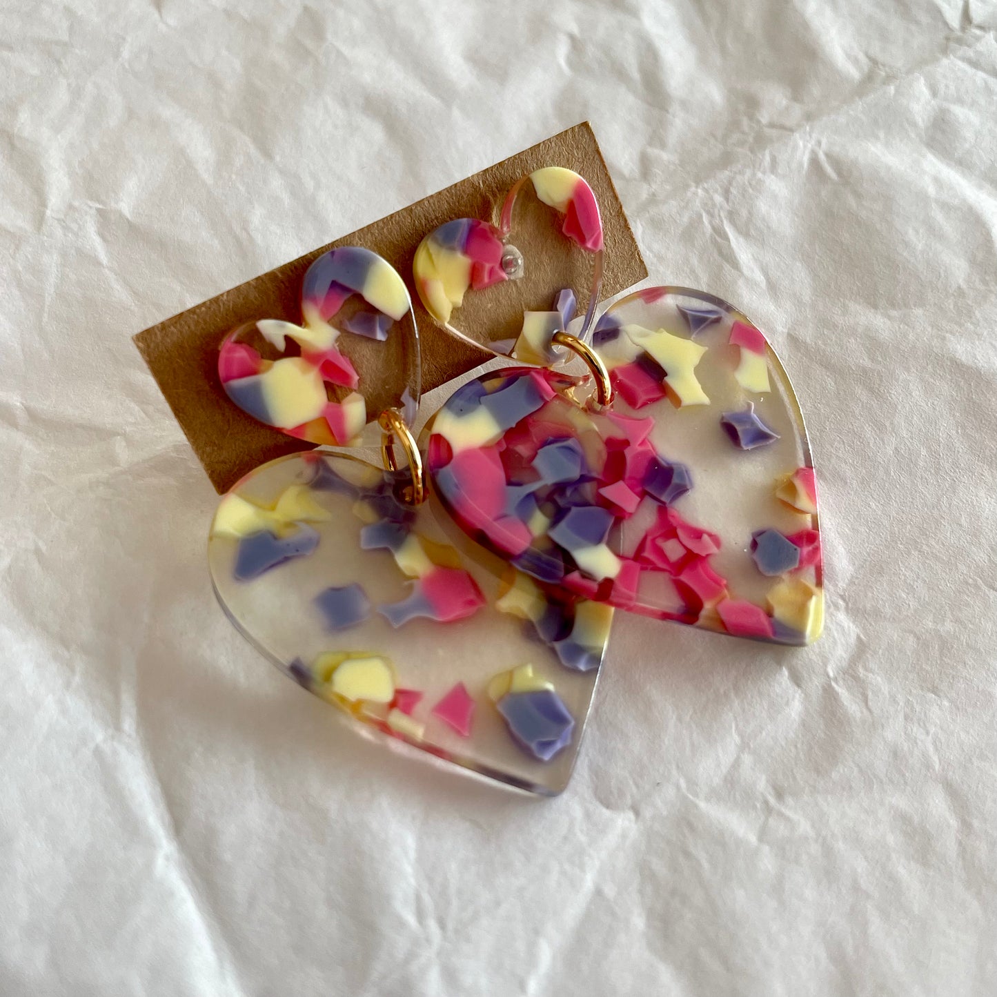 Boucles d’oreilles Vénus terrazzo vanille