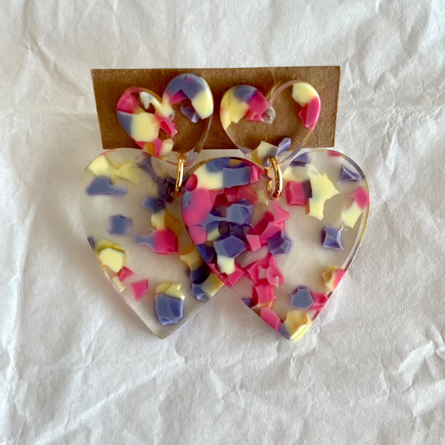 Boucles d’oreilles Vénus terrazzo vanille