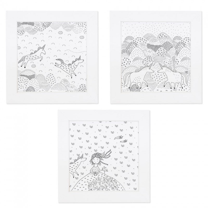 Kit créatif Mes tableaux Licornes à colorier