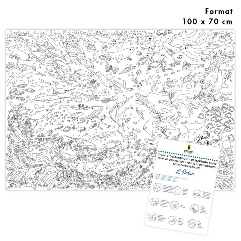 Poster géant à colorier Océan
