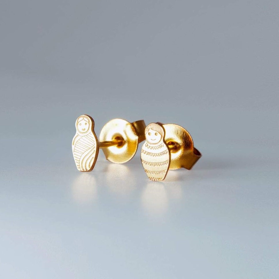 Boucles d'oreilles puces Matriochkas