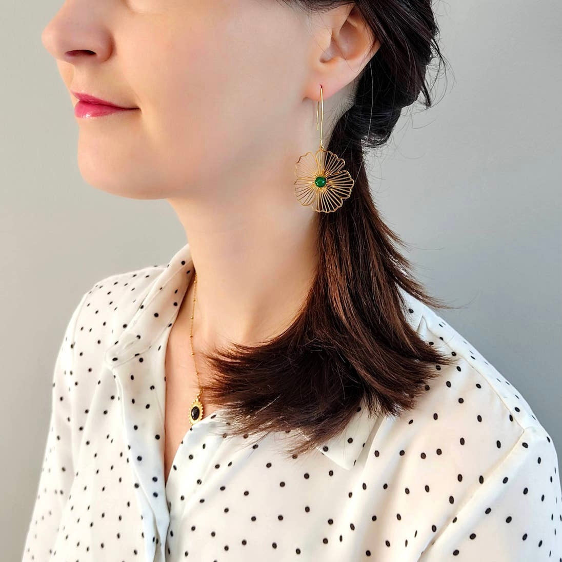 Boucles d’oreilles La naturelle agate verte