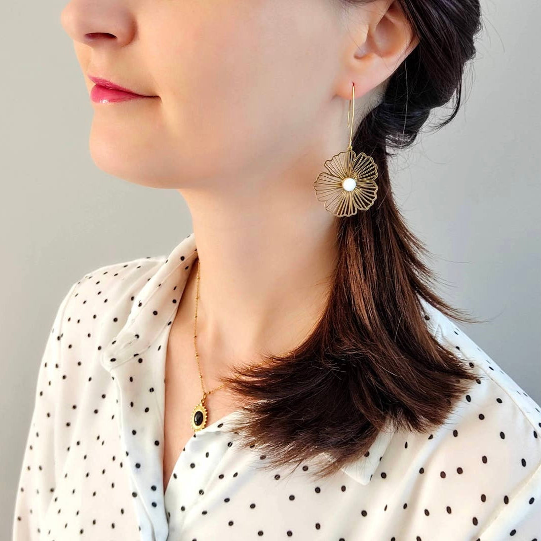 Boucles d’oreilles La naturelle nacre