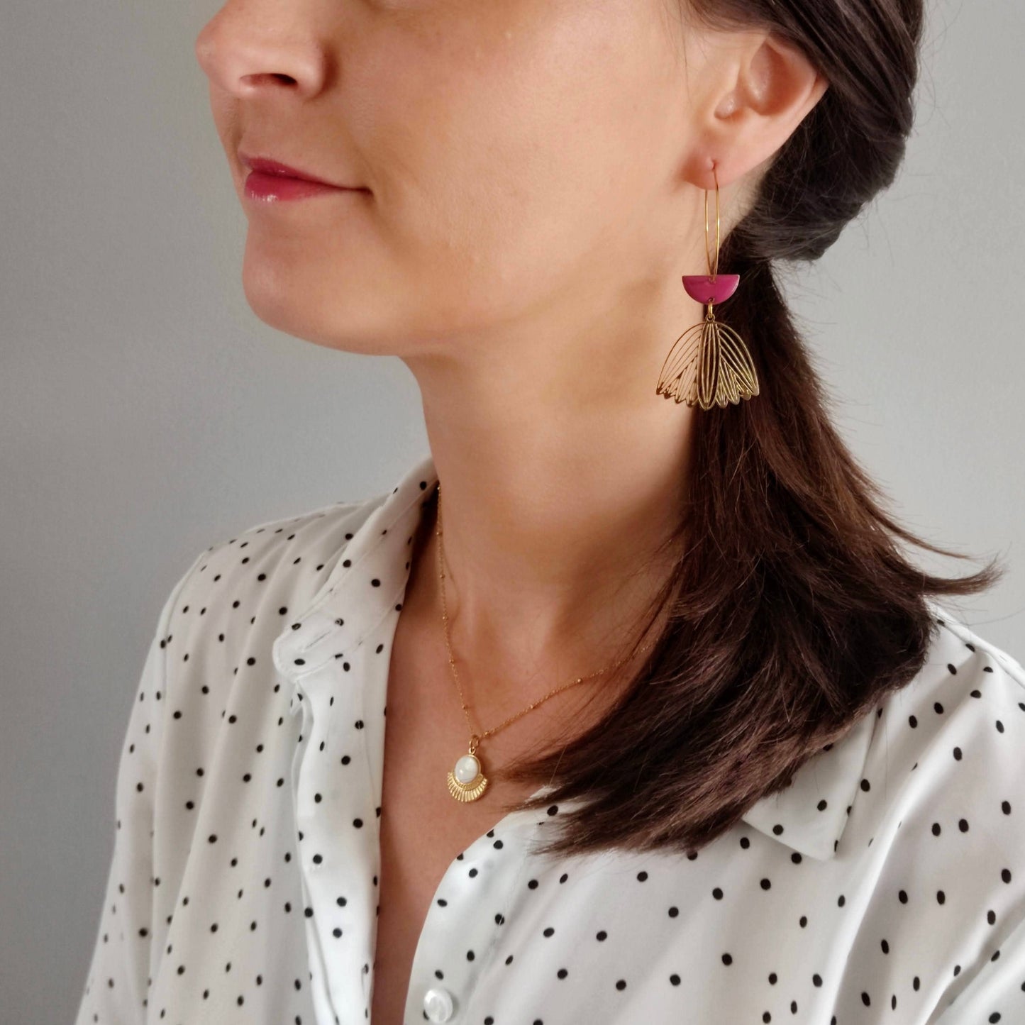 Boucles d’oreilles La malicieuse fuschia