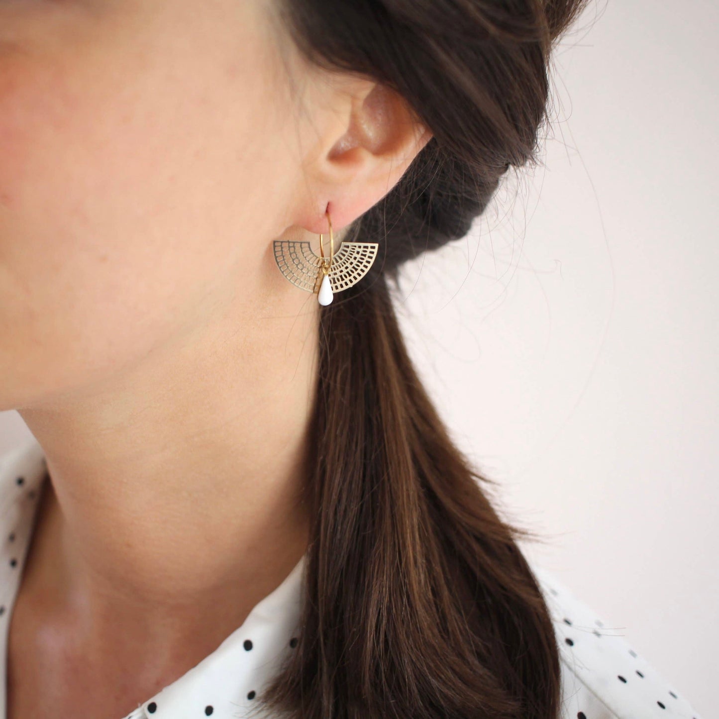 Boucles d’oreilles La lunaire blanches