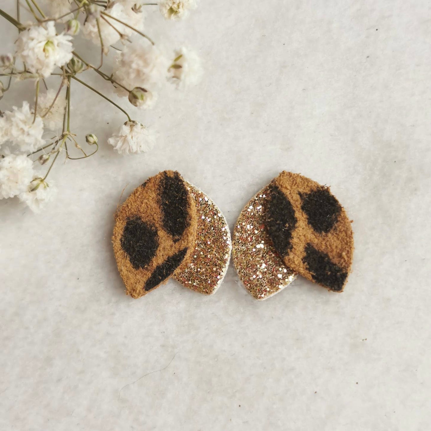 Boucles d'oreilles puces Pauline léopard