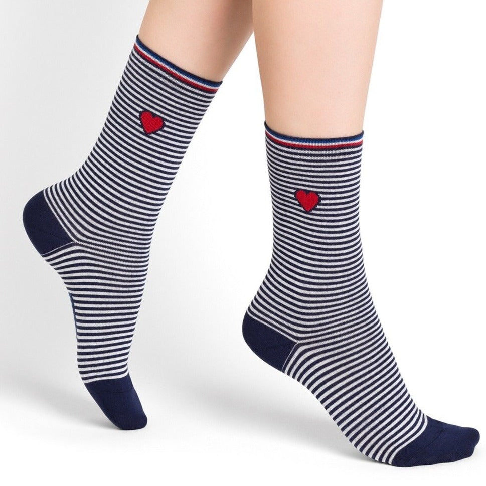 Chaussettes marinière coeur T36/40 - Do you speak français ?