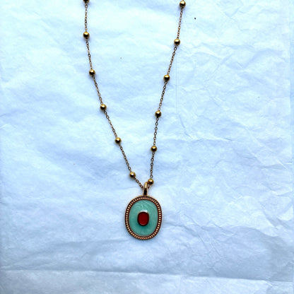 Collier Cyclope bleu clair