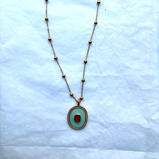 Collier Cyclope bleu clair