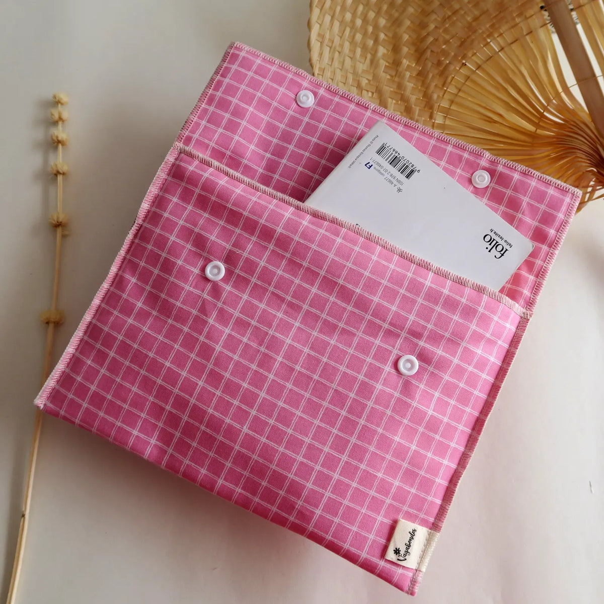 Pochette à livre - Jules rose