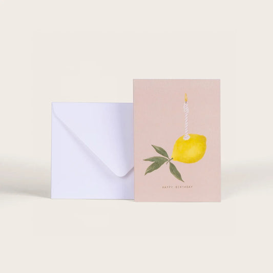 Carte double avec enveloppe - Lemon birthday