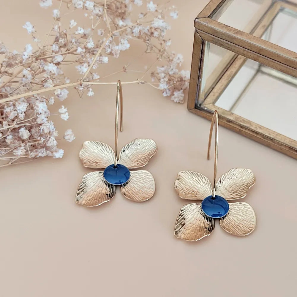 Boucles d’oreilles L’éblouissante or et bleu