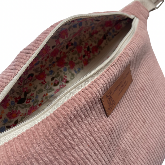 Sac banane - Velours Rose
