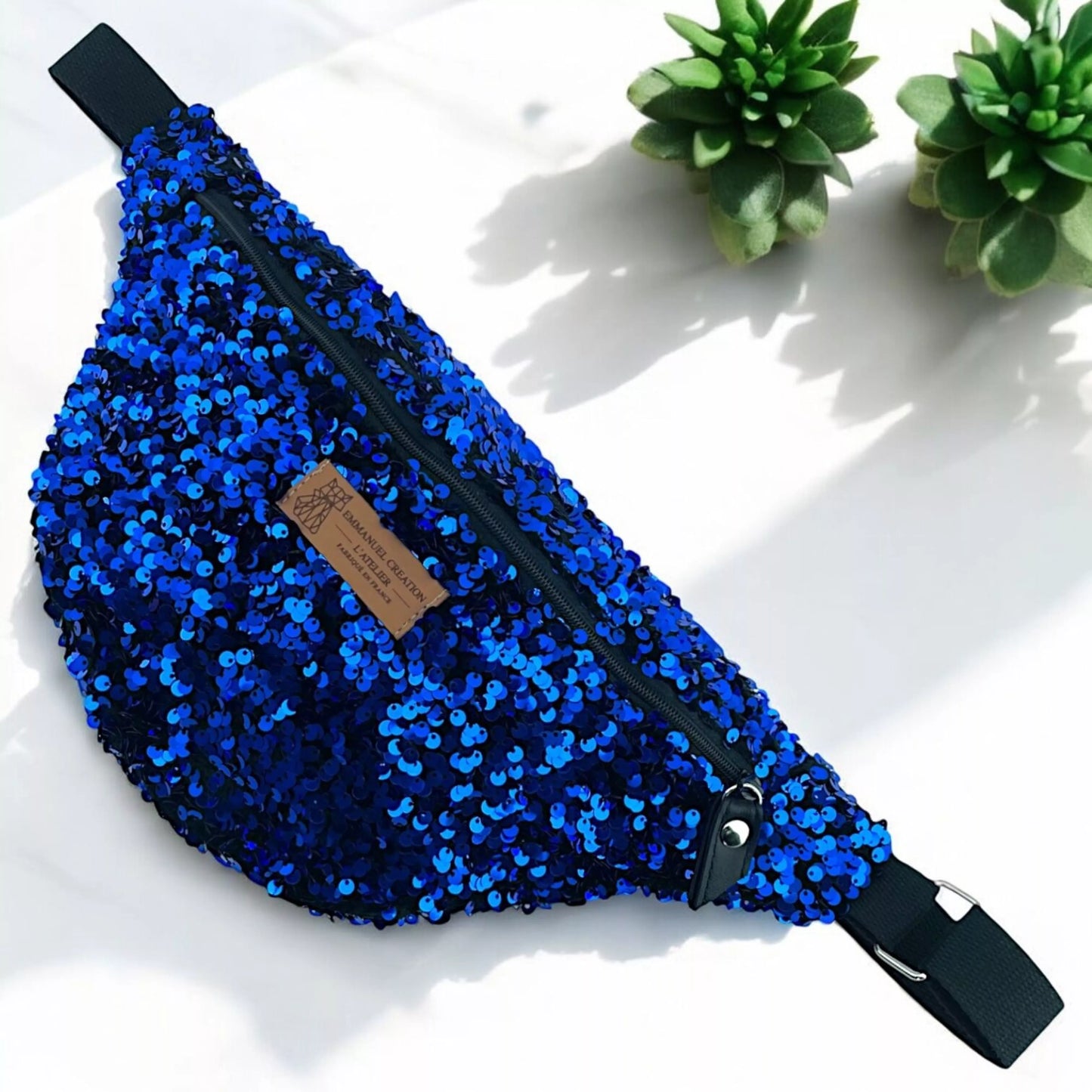 Sac banane - Sequin bleu