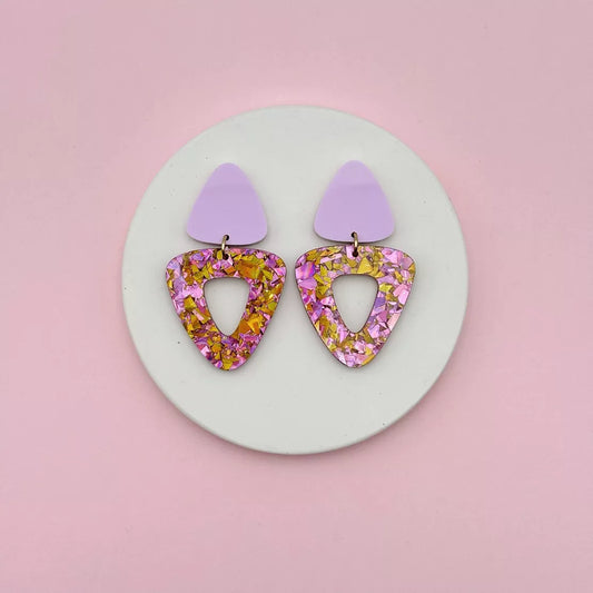 Boucles d’oreilles Gisèle Parme - Paillettes