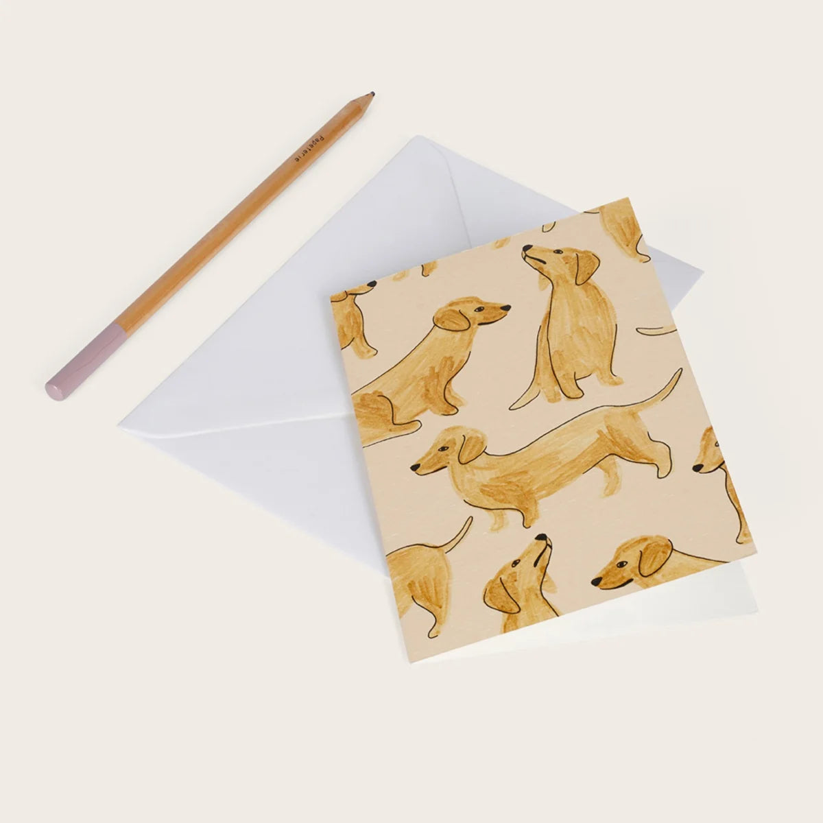 Carte double avec enveloppe - Teckel
