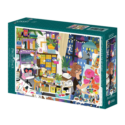Puzzle My happy place is in the art studio 1000 pièces
