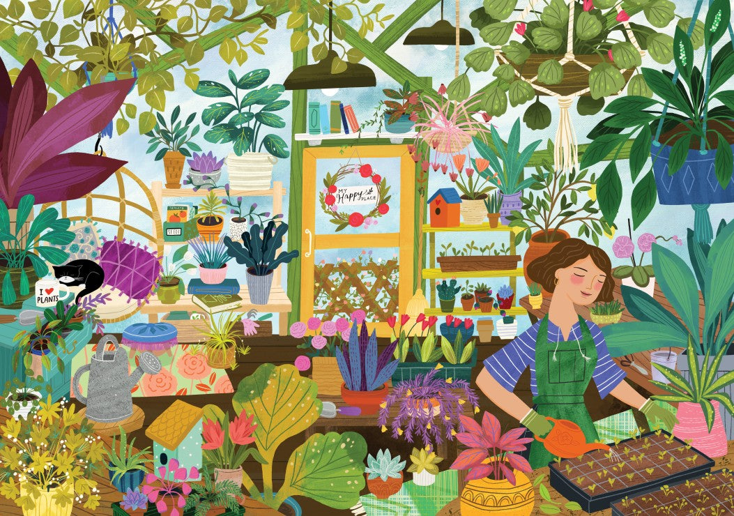 Puzzle My happy place is in the greenhouse 1000 pièces