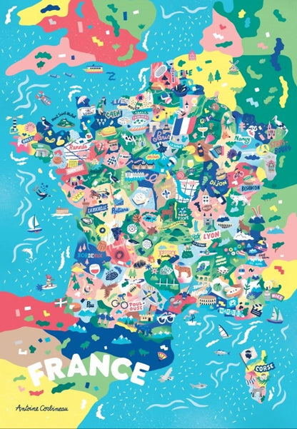 Puzzle Carte de France 1000 pièces