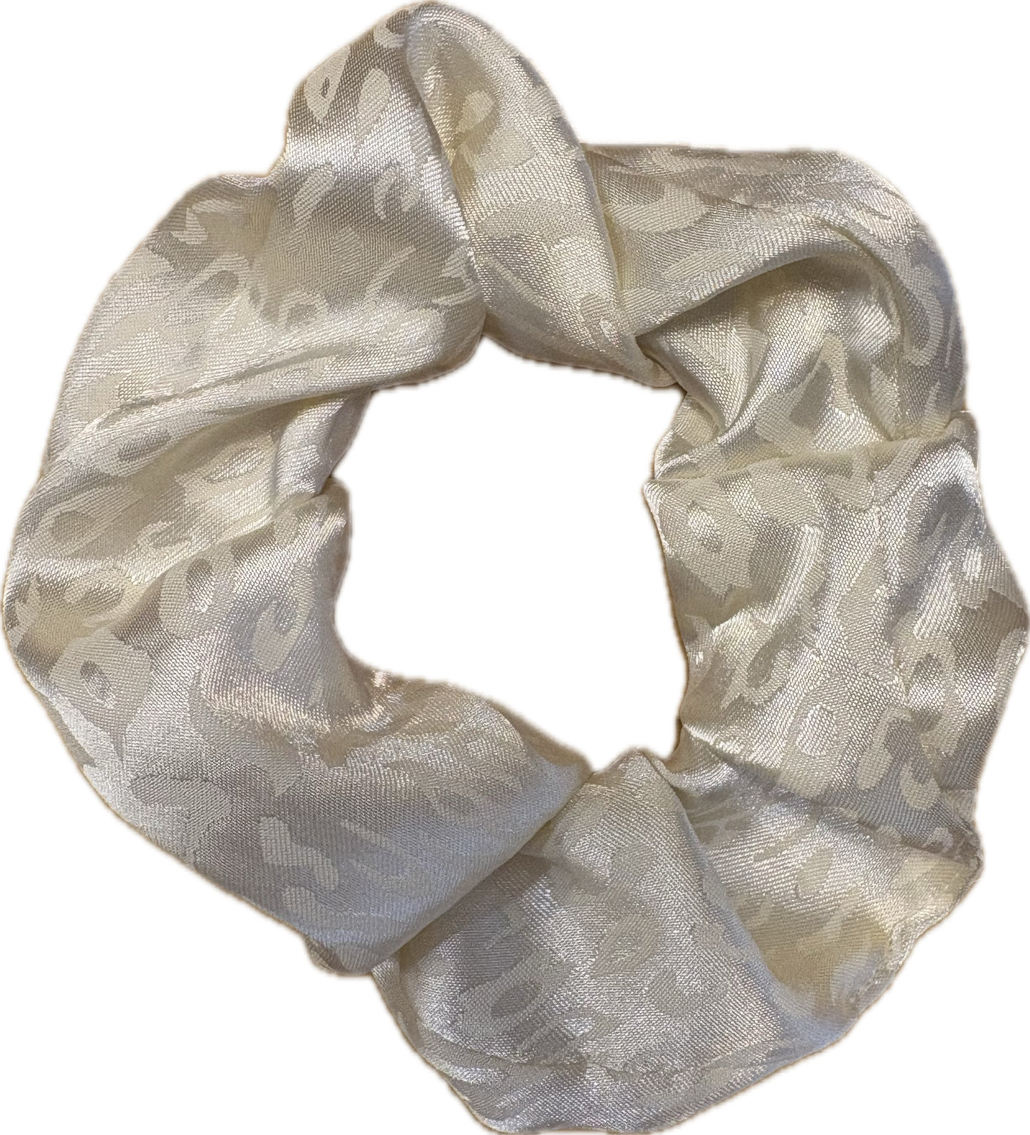 Chouchou Satin Léo blanc cassé