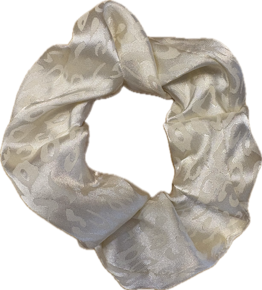 Chouchou Satin Léo blanc cassé